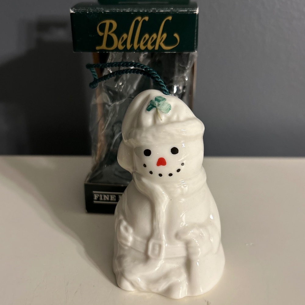 Belleek Golfer Snowman 1998 Ornament